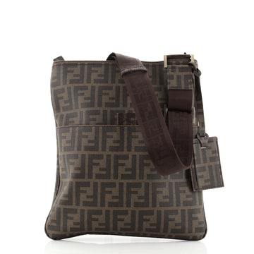 Fendi Front Pocket Messenger Bag Zucca Coated Canvas Medium
