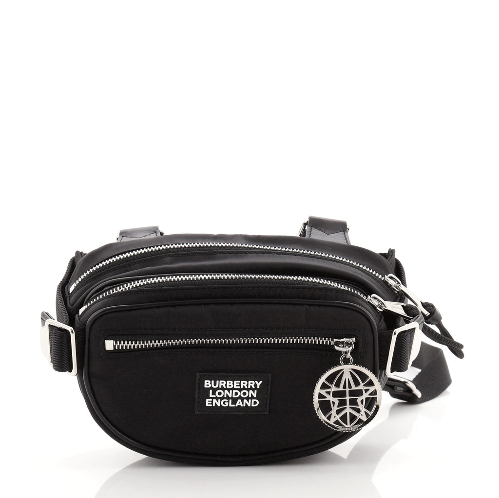 Burberry Logo Cannon Belt Pack Bag Nylon Black 76353192