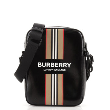 Burberry Thornton Crossbody Bag Striped Coated Canvas Small