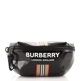 Burberry Icon Stripe Sonny Waist Bag Coated Canvas
