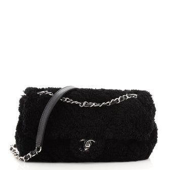 Chanel CC Chain Flap Bag Quilted Terry Cloth Medium