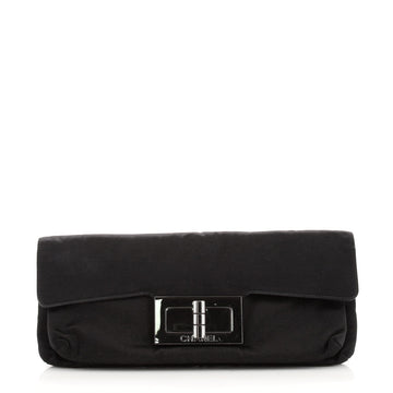 Chanel Giant Mademoiselle Lock Clutch Satin