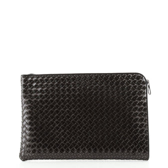 Bottega Veneta Portfolio Pouch Intrecciato Patent Large