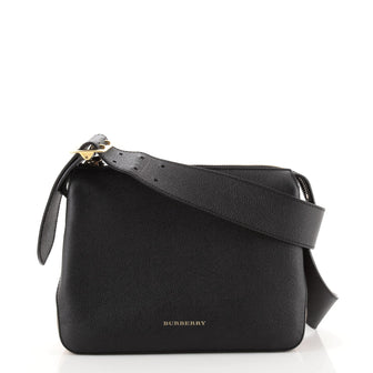 Burberry Helmsley Crossbody Bag Leather with House Check Canvas Small