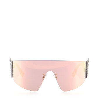 Fendi FFreedom Shield Sunglasses Acetate with Crystal Embellished Metal