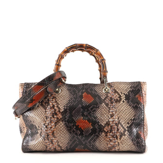 Gucci Bamboo Shopper Tote Python Medium