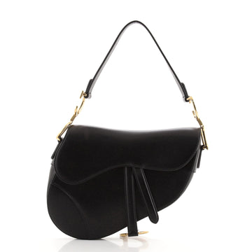 Christian Dior Saddle Handbag Leather Medium