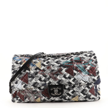 Chanel Airlines CC Flap Bag Quilted Tweed with Strass XXL