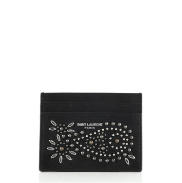 Saint Laurent Card Holder Studded Leather