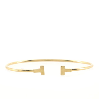 Tiffany & Co. T Wire Bracelet 18K Yellow Gold Narrow