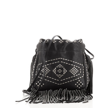 Saint Laurent Helena Bucket Bag Studded Leather Small