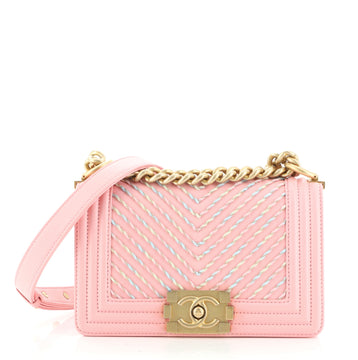 Chanel By The Sea Boy Flap Bag Chevron Embroidered Calfskin Small