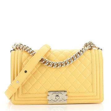 Chanel Boy Flap Bag Quilted Lambskin Old Medium