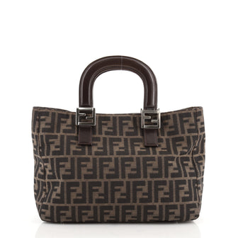 Fendi Vintage FF Handle Tote Zucca Canvas Small