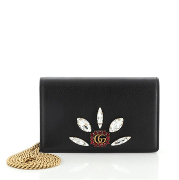 Gucci GG Marmont Chain Wallet Embellished Leather Mini