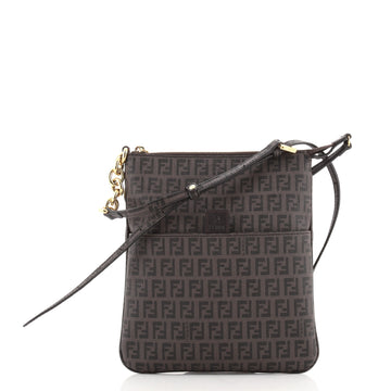 Fendi Charm Zip Crossbody Bag Zucchino Coated Canvas Medium
