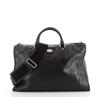 Gucci Zip Convertible Duffle Bag Leather Medium