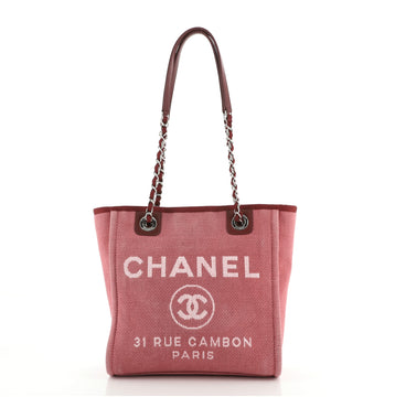 Chanel North South Deauville Tote Canvas Small