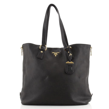 Prada Side Zip Convertible Tote Vitello Daino Large