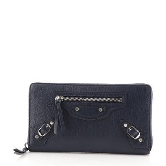 Balenciaga Classic Continental Zip Around Wallet Leather