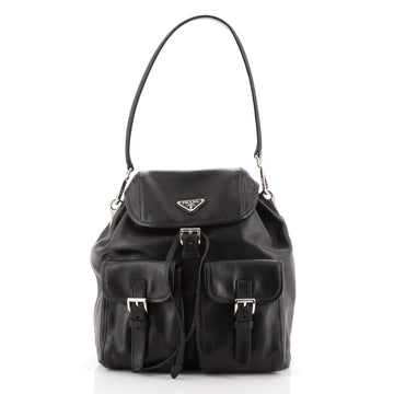 Prada Double Pocket Shoulder Bag Soft Calf Small