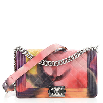 Chanel Flower Power Boy Flap Bag Quilted Lambskin Old Medium