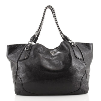Prada Lux Chain Tote Cervo Leather Large