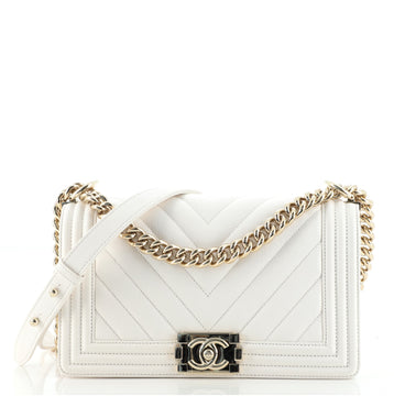 Chanel Boy Flap Bag Chevron Caviar Old Medium