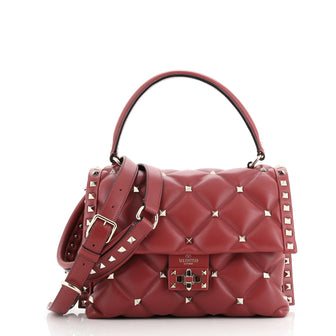 Valentino Candystud Top Handle Bag Leather Medium