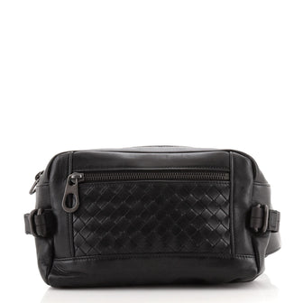Bottega Veneta Front Pocket Waist Bag Leather with Intrecciato Detail