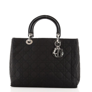 Christian Dior Vintage Lady Dior Bag Cannage Quilt Nylon Medium