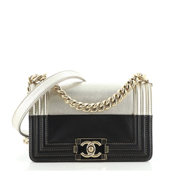Chanel Bicolor Boy Flap Bag Calfskin Small
