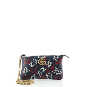 Gucci GG Marmont Chain Shoulder Bag GucciGhost Matelasse Leather Mini