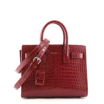 Saint Laurent Sac de Jour NM Bag Crocodile Embossed Leather Nano