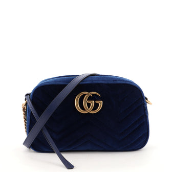 Gucci GG Marmont Flap Bag Matelasse Velvet Small