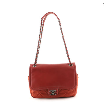 Chanel In The Mix Zip Flap Bag Quilted Aged Calfskin Medium
