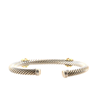 David Yurman Cable Classic Double Station Bracelet Sterling Silver with 18K Yellow Gold and Diamonds 5mm