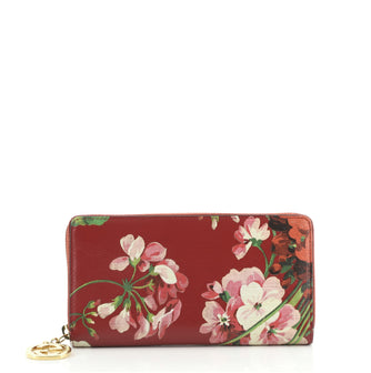 Gucci Zip Around Wallet Blooms Print Leather
