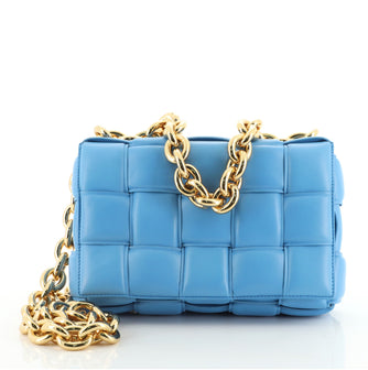 Bottega Veneta Cassette Chain Crossbody Bag Padded Maxi Intrecciato Leather