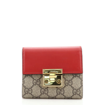 Gucci Padlock Flap Wallet GG Coated Canvas and Leather Small