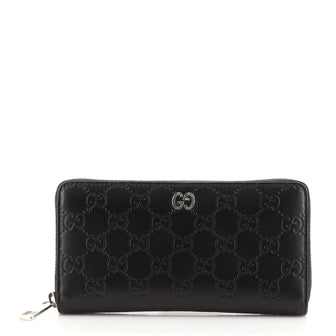 Gucci Signature Zip Around Wallet Guccissima Leather