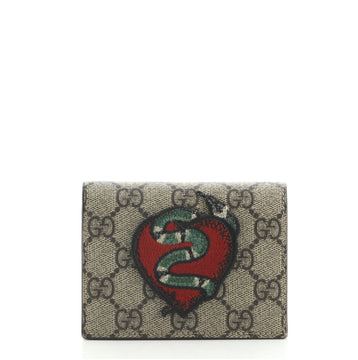 Gucci Flap Card Case GG Coated Canvas with Applique