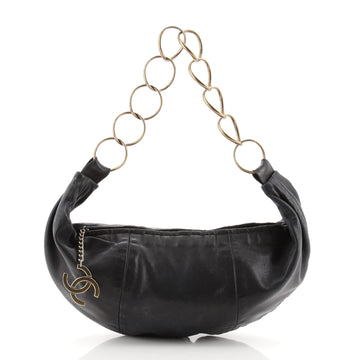 Chanel Chain Link Zip Hobo Lambskin Large