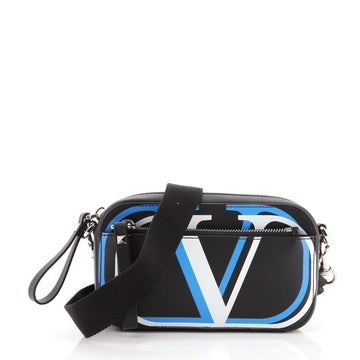 Valentino VLogo Clutch with Strap Printed Leather Small