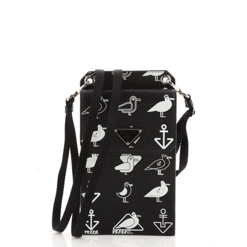 Prada ID Tag Lanyard Printed Saffiano Leather
