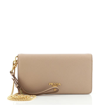 Prada Wristlet Wallet on Chain Saffiano Leather Mini