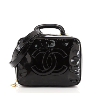 Chanel Vintage Timeless Zip Around Vanity Case Patent Small