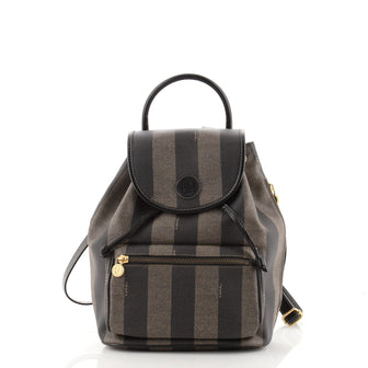 Fendi Pequin Front Pocket Backpack Coated Canvas Small