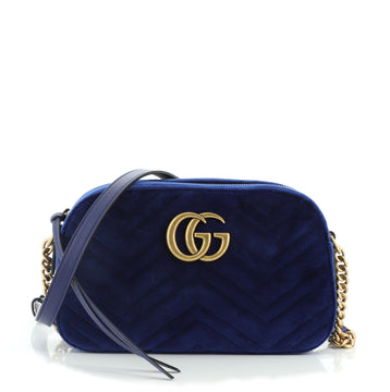 Gucci GG Marmont Shoulder Bag Matelasse Velvet Small