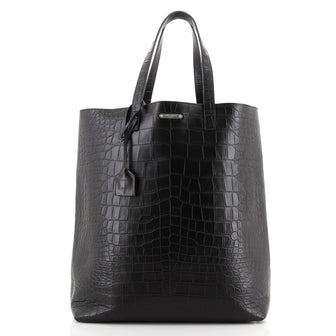 Saint Laurent Bold Tote Crocodile Embossed Leather Large